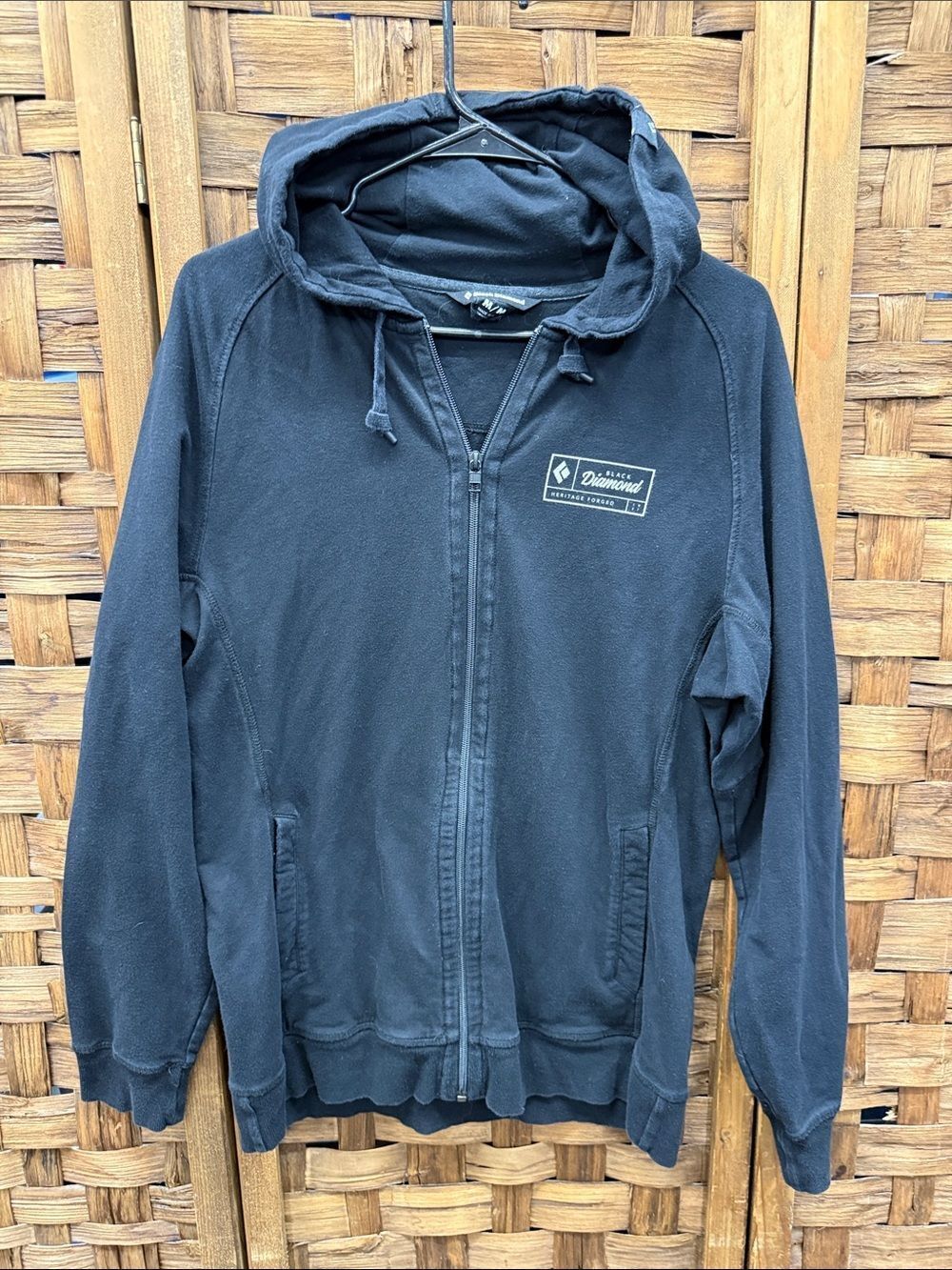 Black Diamond Black Full-Zip Hoodie with Logo Patch